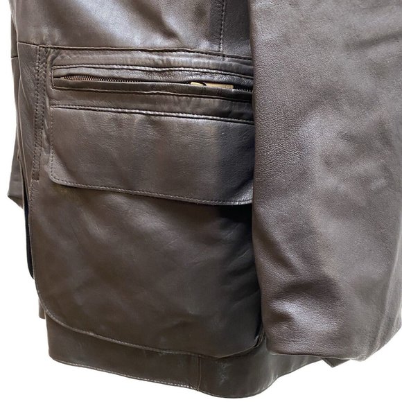 100% Authentic Ermenegildo Zegna 3/4 Leather Men's Jacket Size Large - Picture 7 of 13